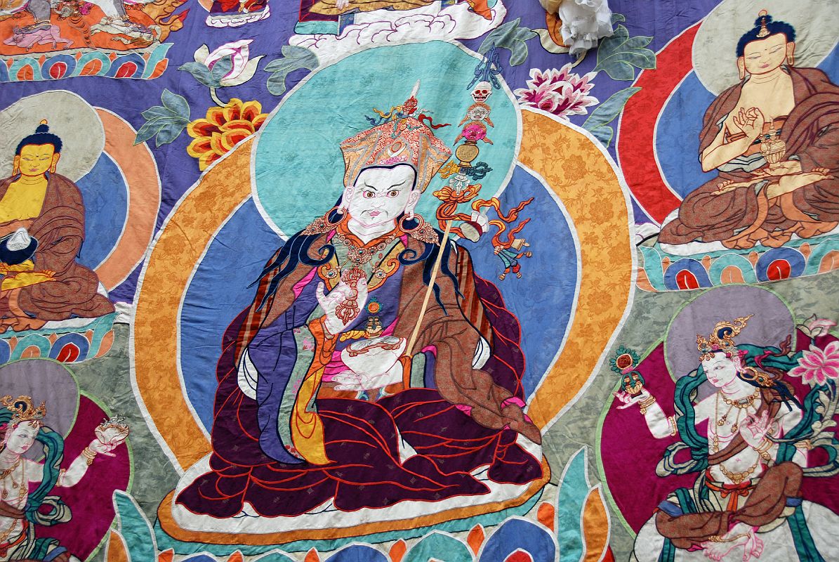 Mustang Lo Manthang Tiji Festival Day 2 02 Newer Thangka Of Guru Rinpoche Padmasambhava